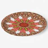 アフリカ伝統的の神経質なパターンアートデザイン ペーパープレート (アングル)