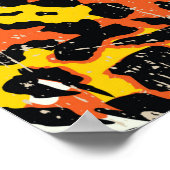 アフリカ伝統的の織物と野生動物の皮p ポスター (角)