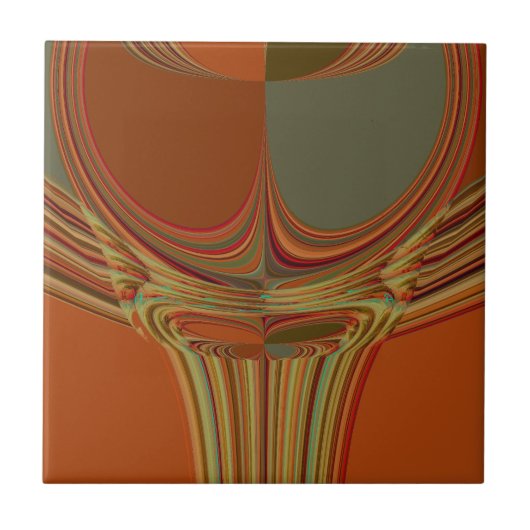 アフリカ伝統的アースアコンテンポラリーートプリント タイル (正面)