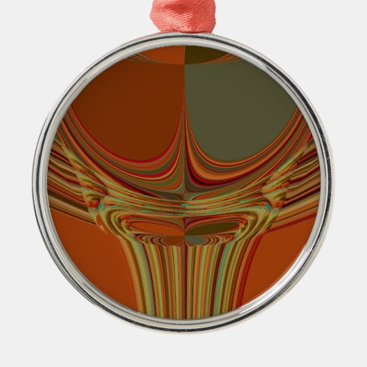 アフリカ伝統的アースアコンテンポラリーートプリント メタルオーナメント (正面)