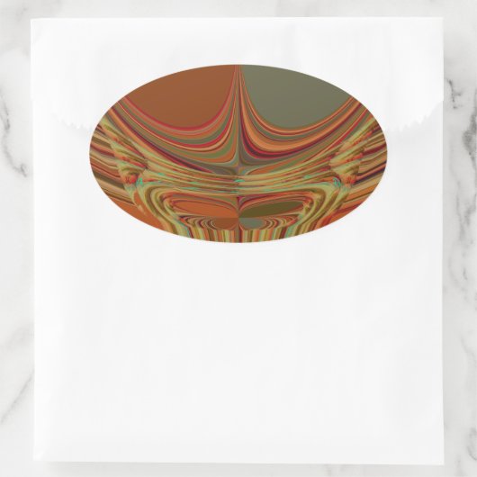 アフリカ伝統的アースアコンテンポラリーートプリント 楕円形シール (バッグ)