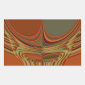 アフリカ伝統的アースアコンテンポラリーートプリント 長方形シール (正面)
