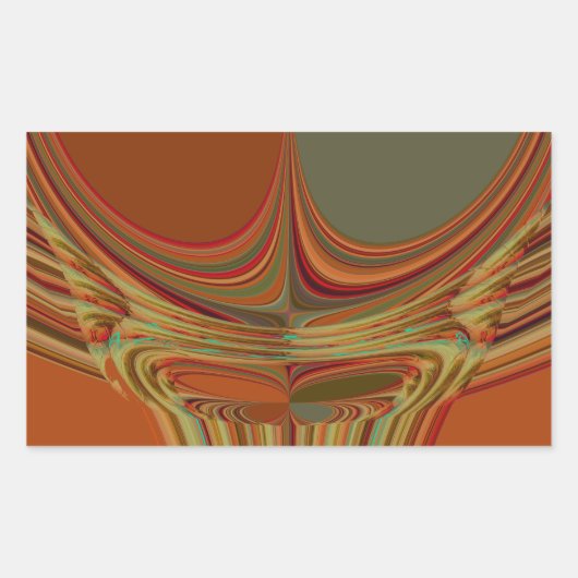 アフリカ伝統的アースアコンテンポラリーートプリント 長方形シール (正面)