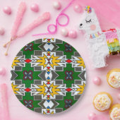 アフリカ伝統的アートンデベレアフリカ文化 ペーパープレート (パーティー)