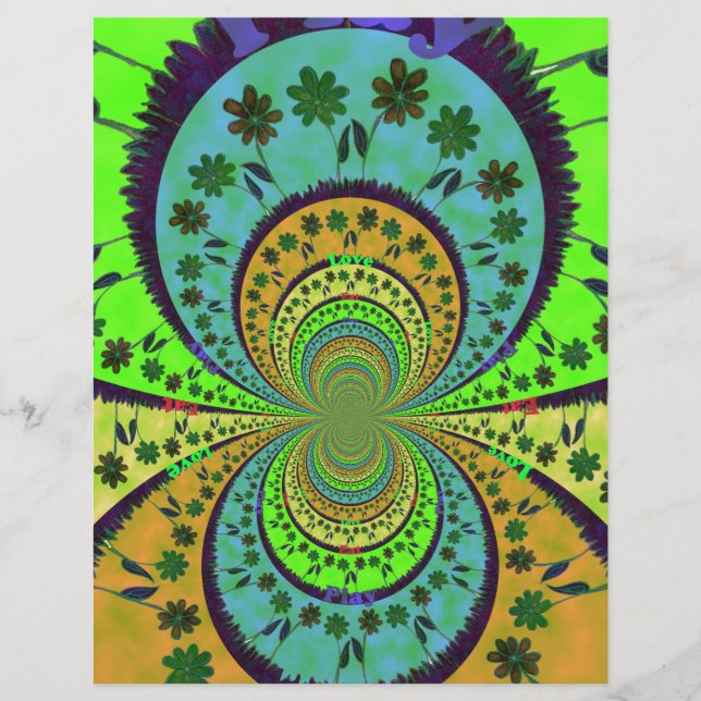 アフリカ伝統的カラー万華鏡のように千変万化するパターンフローラアート (正面)