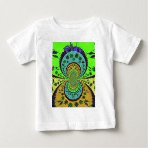 アフリカ伝統的カラー万華鏡のように千変万化するパターンフローラアート ベビーTシャツ