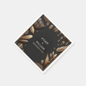 アフリカ伝統的ガーナ結婚ブラウン スタンダードカクテルナプキン (角)