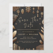 アフリカ伝統的ガーナ結婚ブラウン セーブザデート (正面)