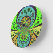 アフリカ伝統的ハクナマタタカラーズ.png ラウンド壁時計 (傾斜)
