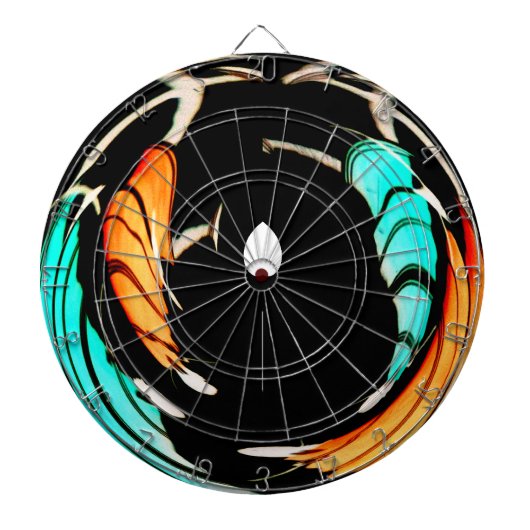 アフリカ伝統的パターンアートプリント ダーツボード (正面)