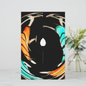 アフリカ伝統的パターンアートプリント 便箋 (スタンド正面)