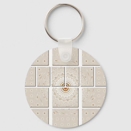 アフリカ伝統的モザイクアートプリント。 キーホルダー (正面)
