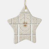 アフリカ伝統的モザイクアートプリント。 セラミックオーナメント (右)