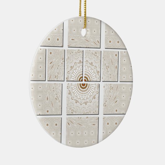 アフリカ伝統的モザイクアートプリント。 セラミックオーナメント (右)