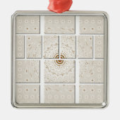 アフリカ伝統的モザイクアートプリント。 メタルオーナメント (正面)