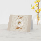 アフリカ伝統的モチーフデザインアートプリント カード (黄色い花)