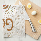 アフリカ伝統的モチーフデザインアートプリント キッチンタオル (四つ折り)