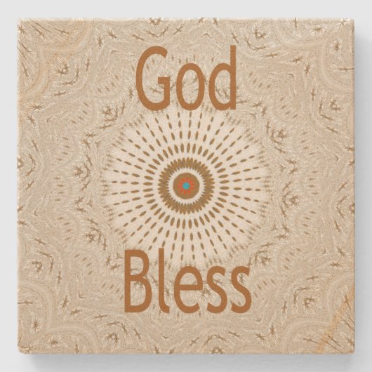 アフリカ伝統的モチーフデザインアートプリント ストーンコースター (正面)