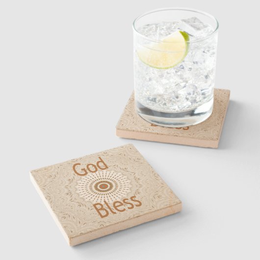 アフリカ伝統的モチーフデザインアートプリント ストーンコースター (横)