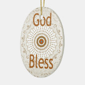 アフリカ伝統的モチーフデザインアートプリント セラミックオーナメント (左)