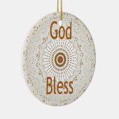 アフリカ伝統的モチーフデザインアートプリント セラミックオーナメント (右)