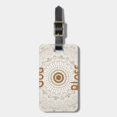 アフリカ伝統的モチーフデザインアートプリント ラゲッジタグ (正面縦)