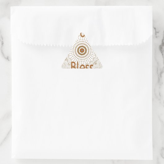 アフリカ伝統的モチーフデザインアートプリント 三角形シール (バッグ)