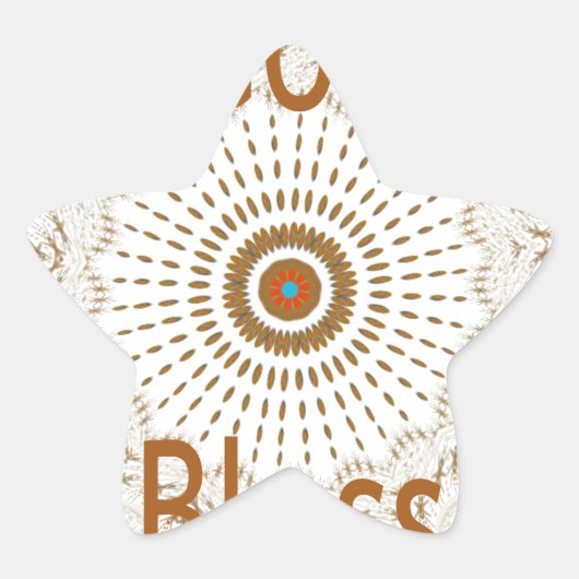 アフリカ伝統的モチーフデザインアートプリント 星シール (正面)