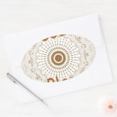 アフリカ伝統的モチーフデザインアートプリント 楕円形シール (封筒)