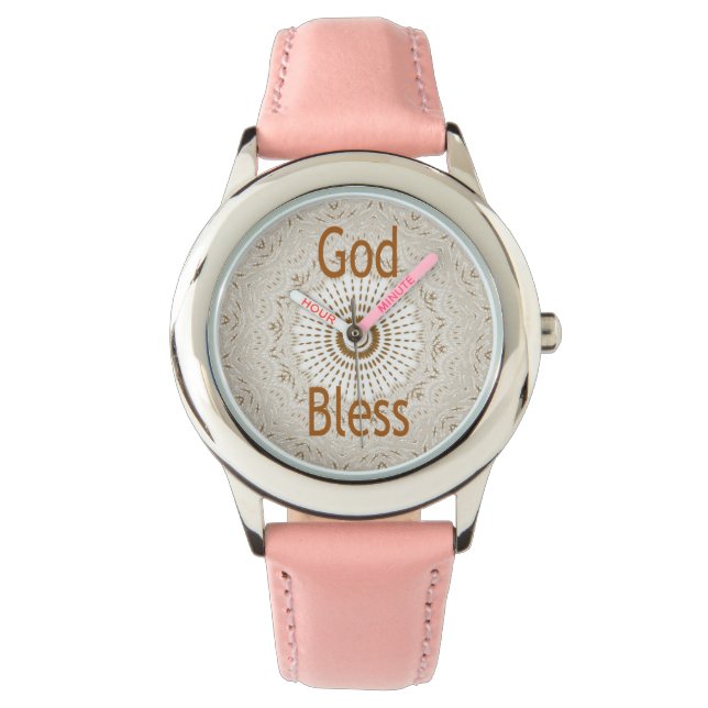 アフリカ伝統的モチーフデザインアートプリント 腕時計 (正面)