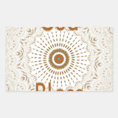 アフリカ伝統的モチーフデザインアートプリント 長方形シール (正面)