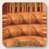 アフリカ伝統的鏡:キリン織 コースター (正面)