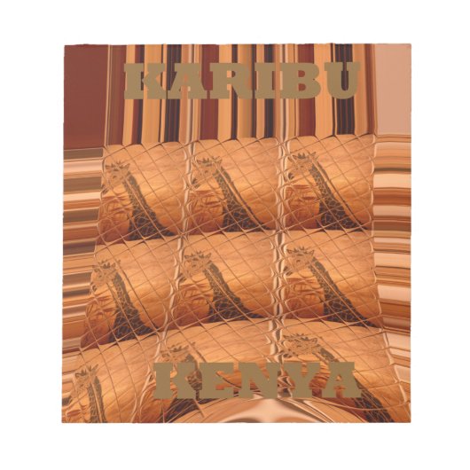 アフリカ伝統的鏡：キリン織 ノートパッド (正面)