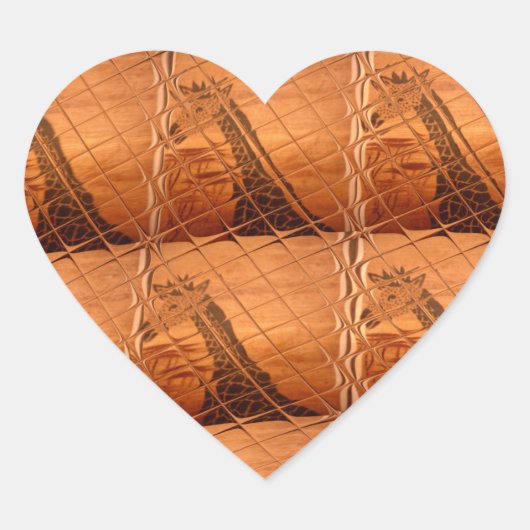 アフリカ伝統的鏡:キリン織 ハートシール (正面)