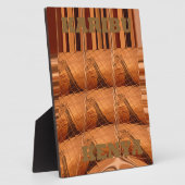 アフリカ伝統的鏡：キリン織 フォトプラーク (側面)