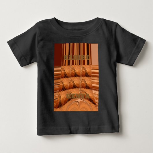 アフリカ伝統的鏡:キリン織 ベビーTシャツ (正面)