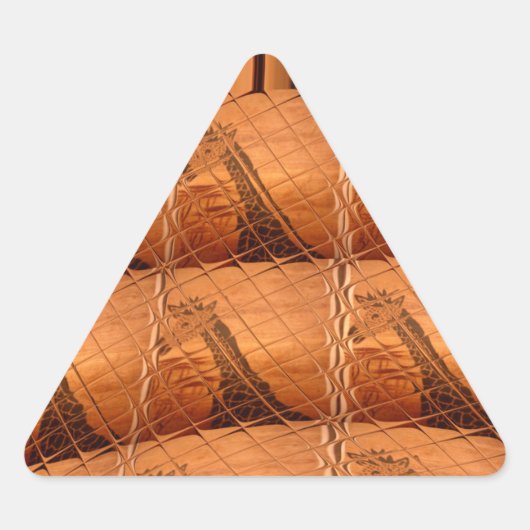 アフリカ伝統的鏡:キリン織 三角形シール (正面)