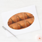 アフリカ伝統的鏡:キリン織 楕円形シール (封筒)