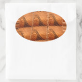 アフリカ伝統的鏡:キリン織 楕円形シール (バッグ)