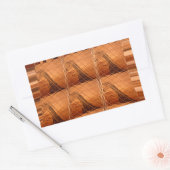 アフリカ伝統的鏡:キリン織 長方形シール (封筒)