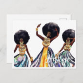 アフリカ伝統美しい女性の金ゴールドジュエリー ポストカード (正面/裏面)