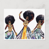 アフリカ伝統美しい女性の金ゴールドジュエリー ポストカード (正面)