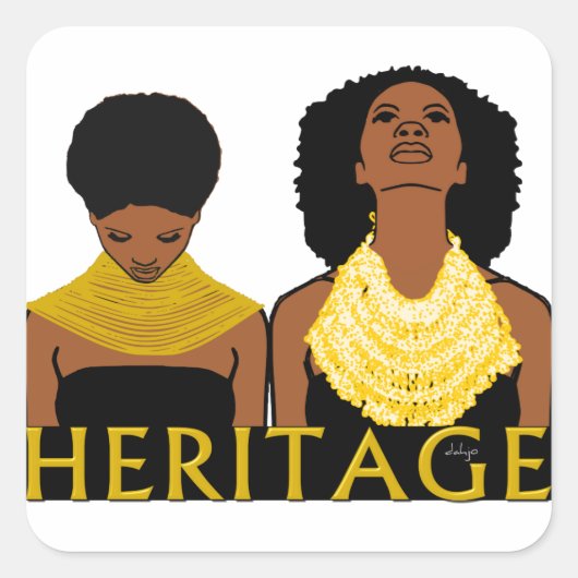 アフリカ伝統 スクエアシール (正面)