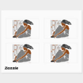 アフリカ伝統 長方形シール (シート)