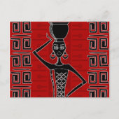 アフリカ倫理オーナメントブラックとレッドN1 ポストカード (正面)