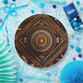 アフリカ先住民伝統的パターン。民族アフリカ ペーパープレート (パーティー)