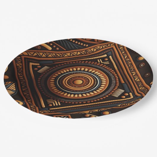 アフリカ先住民伝統的パターン。民族アフリカ ペーパープレート (アングル)