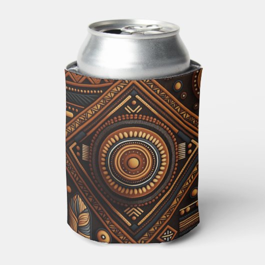 アフリカ先住民伝統的パターン。民族アフリカ 缶クーラー (缶正面)