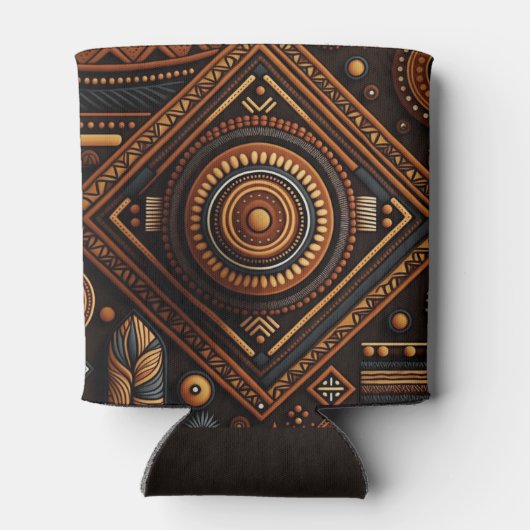 アフリカ先住民伝統的パターン。民族アフリカ 缶クーラー (裏面)