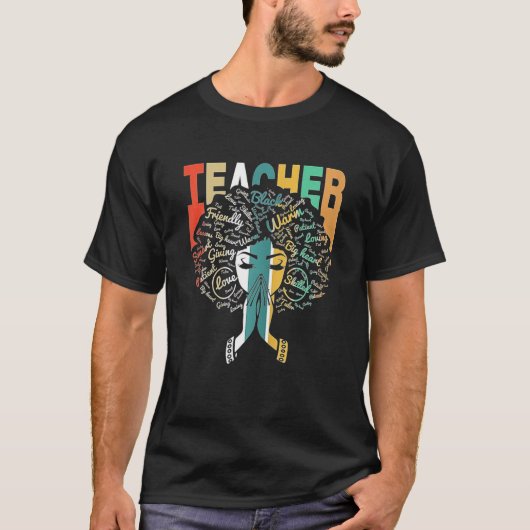 アフリカ先生Blacのための女性の自然な髪のAfro Tシャツ (正面)